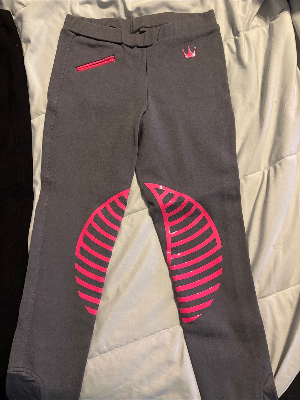 Girls' TWO PAIR Horseback Riding Pants (Black and Grey)